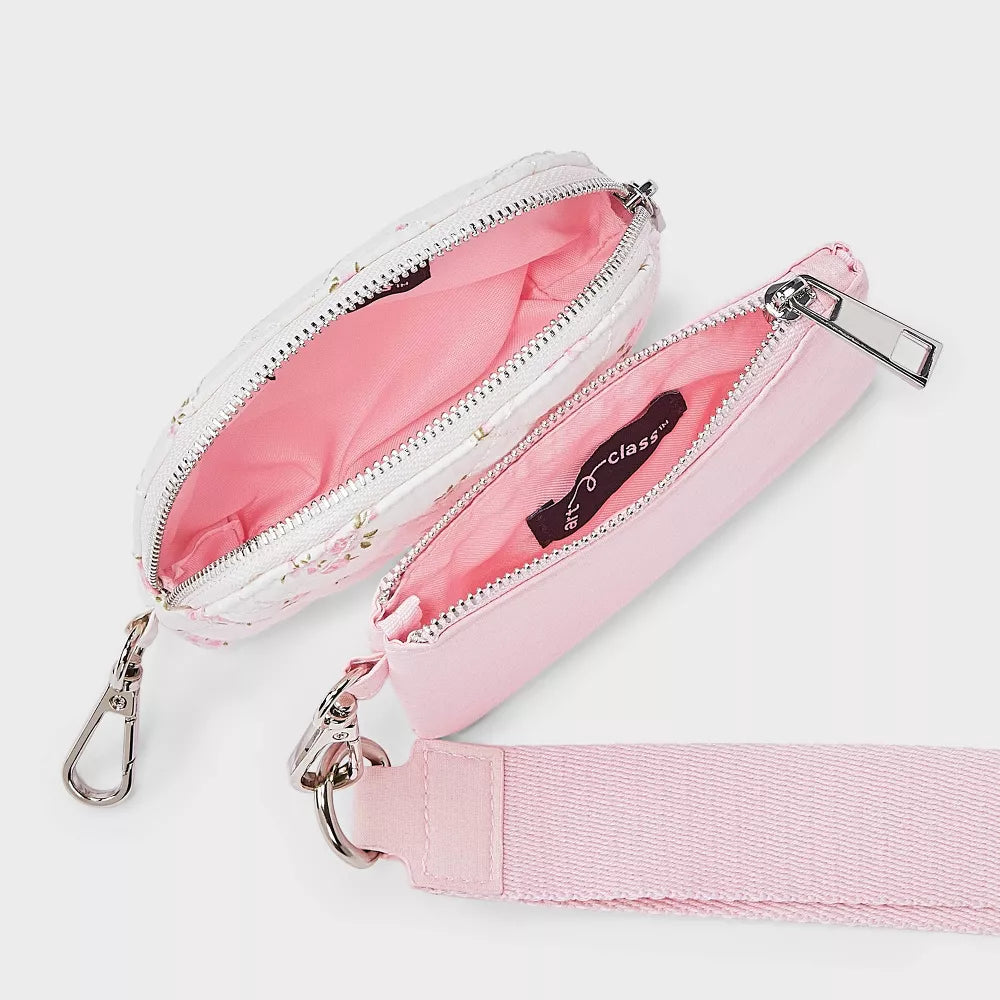Girls' Floral Printed Quilted Wristlet Pouch