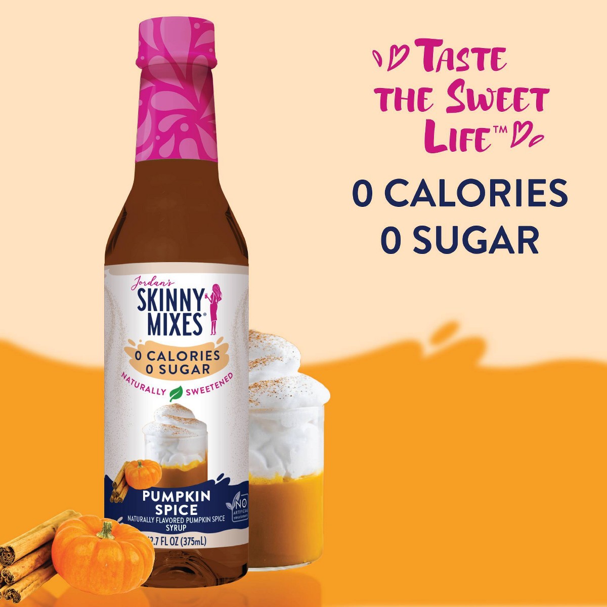 Naturally Sweetened Pumpkin Spice Syrup Skinny Mixes vista del producto