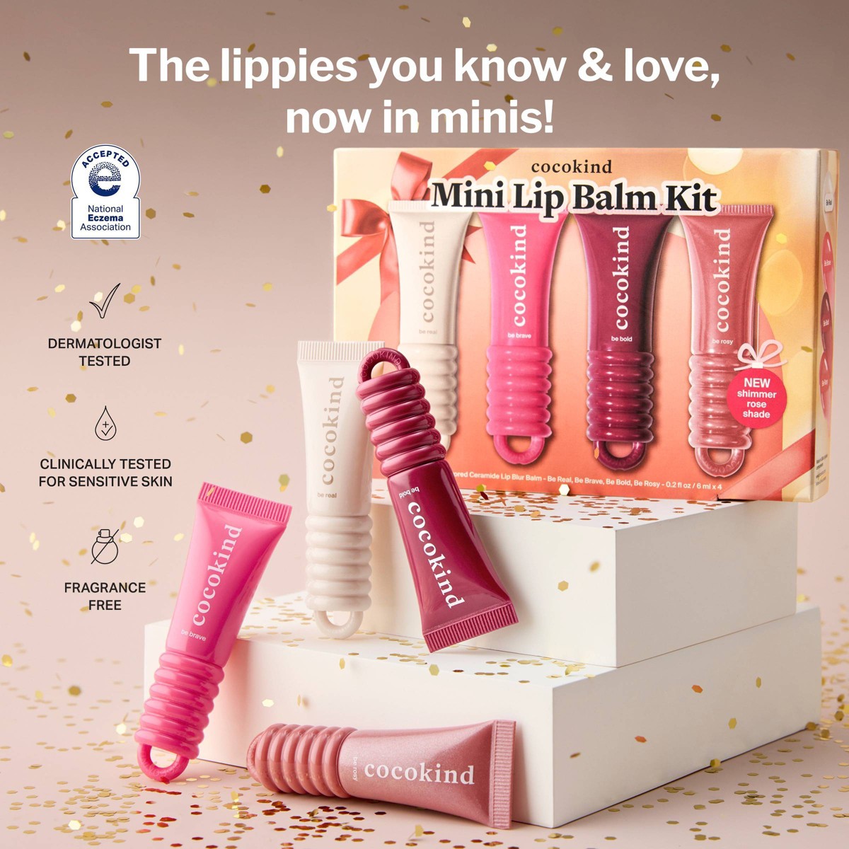 Ceramide Lip Blur Balm minis de cocokind con ceramidas y péptidos hidratantes