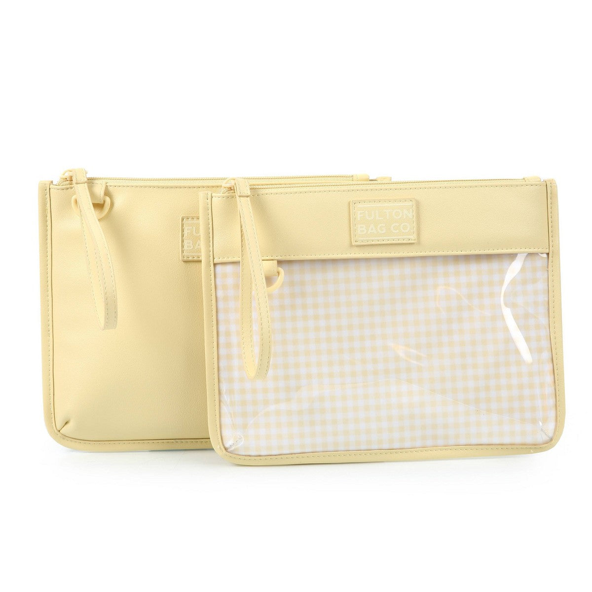Detalle de las bolsas térmicas Fulton Bag Co. en color amarillo claro con cierre y wristlet #color_FBC Light yellow