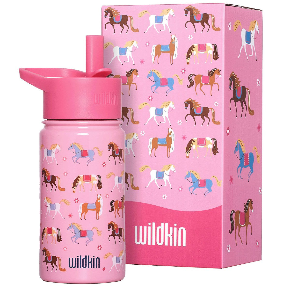 Botella térmica infantil Wildkin 14 oz diseño Horses #color_WIK Horses