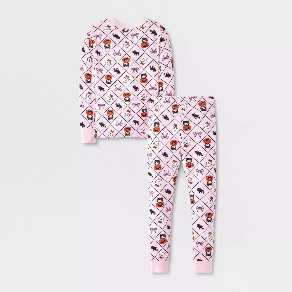 Baby Girls' Halloween 2pc Hello Kitty Viscose Snug Fit Pajama Set