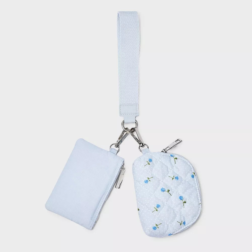 Girls' Floral Printed Quilted Wristlet Pouch