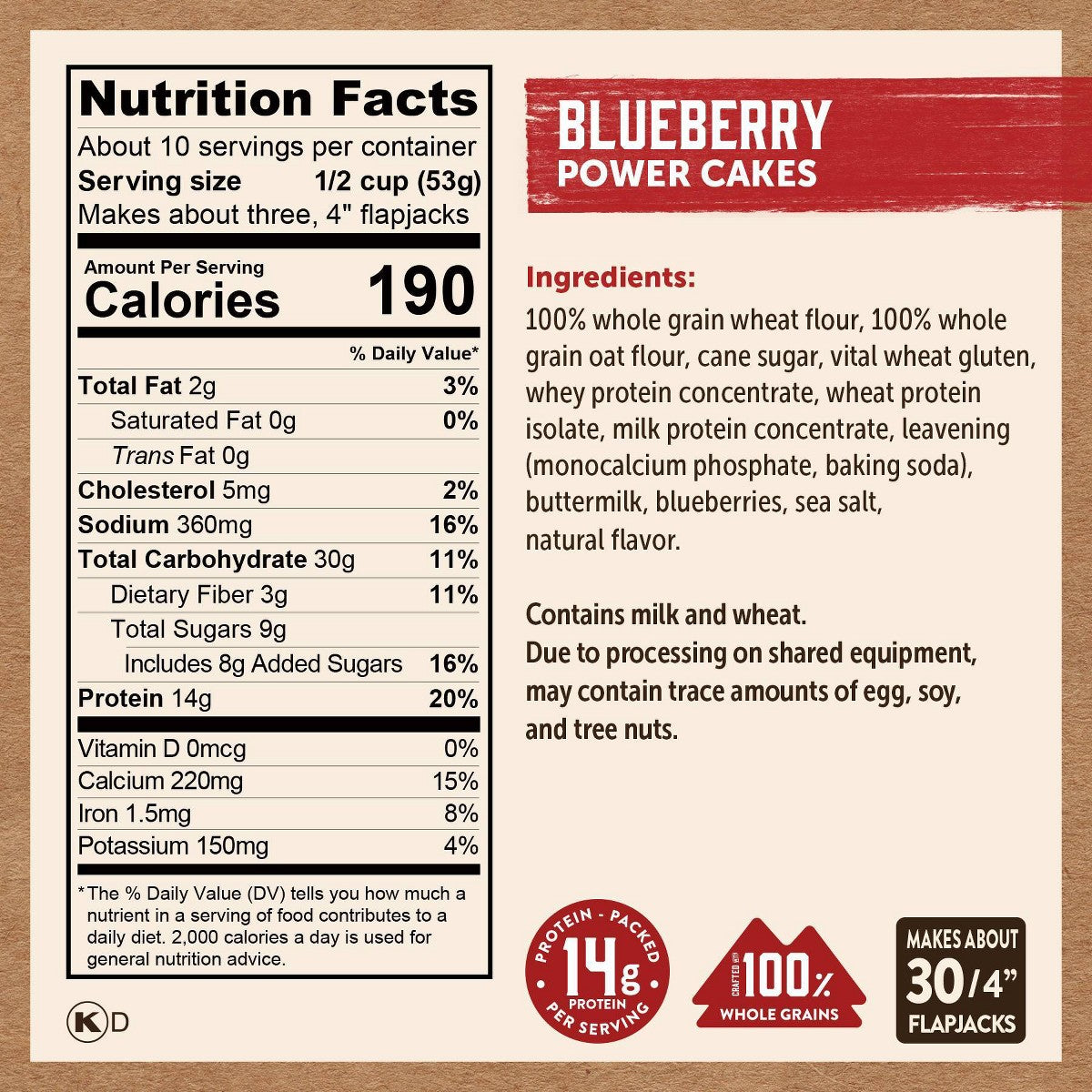 Kodiak Power Cakes Blueberry - 18 oz imagen 2 #sabor_Blueberry - 18 oz