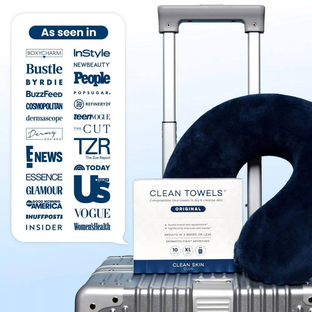 Clean Skin Club Travel Disposable Face Towel for Improved Skin