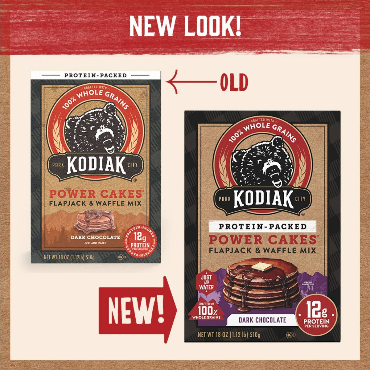 Kodiak Power Cakes Dark Chocolate - 18 oz imagen 3 #sabor_Dark Chocolate - 18 oz