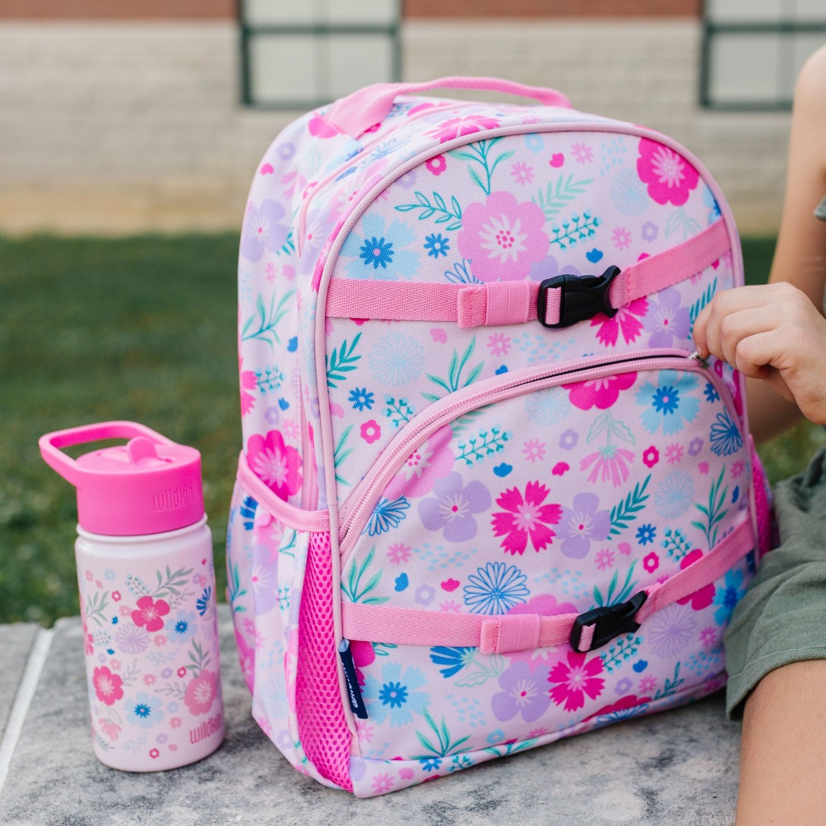 Termo infantil Wildkin de acero inoxidable Pink Floral, vista del producto #color_WIK Pink Floral
