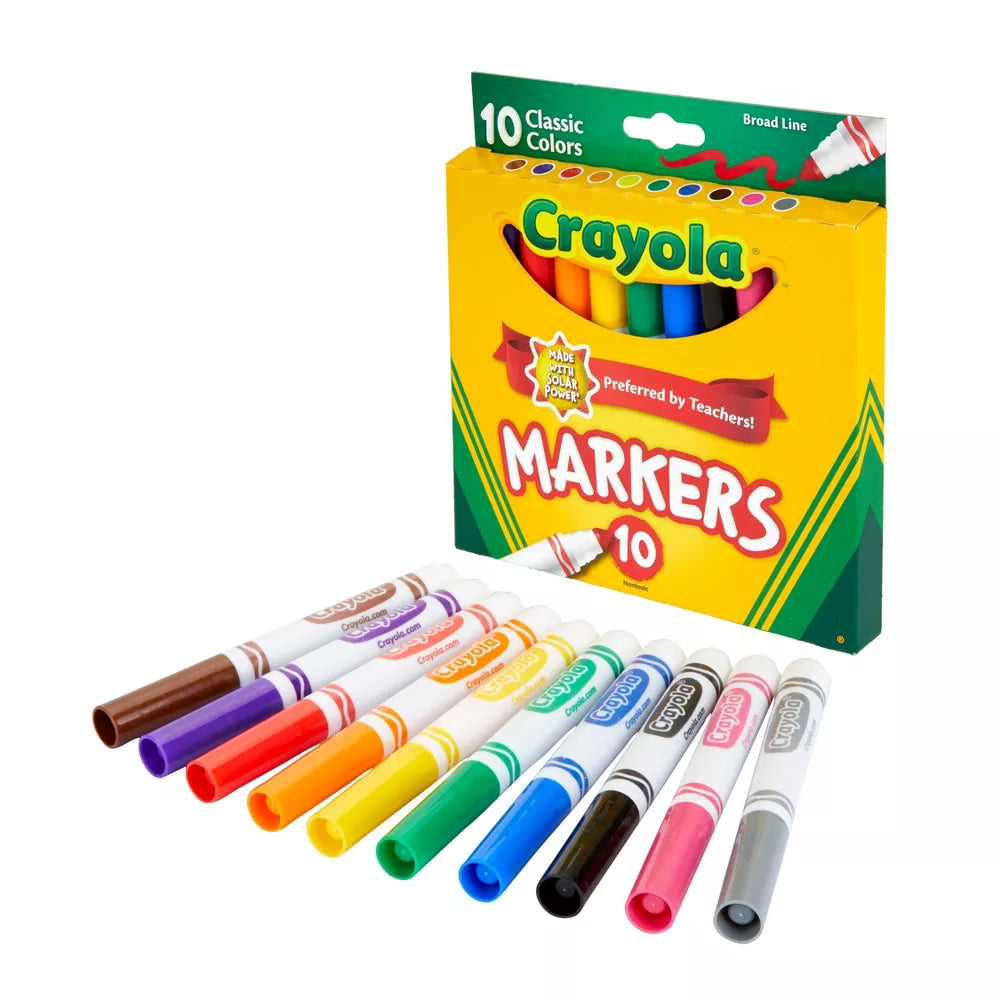 Crayola 10ct Broad Line Markers - Classic Colors