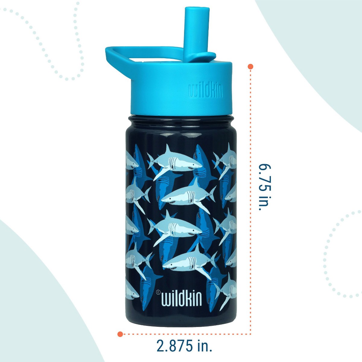 Termo Wildkin 14 oz para niños diseño Sharks, características #color_WIK Sharks