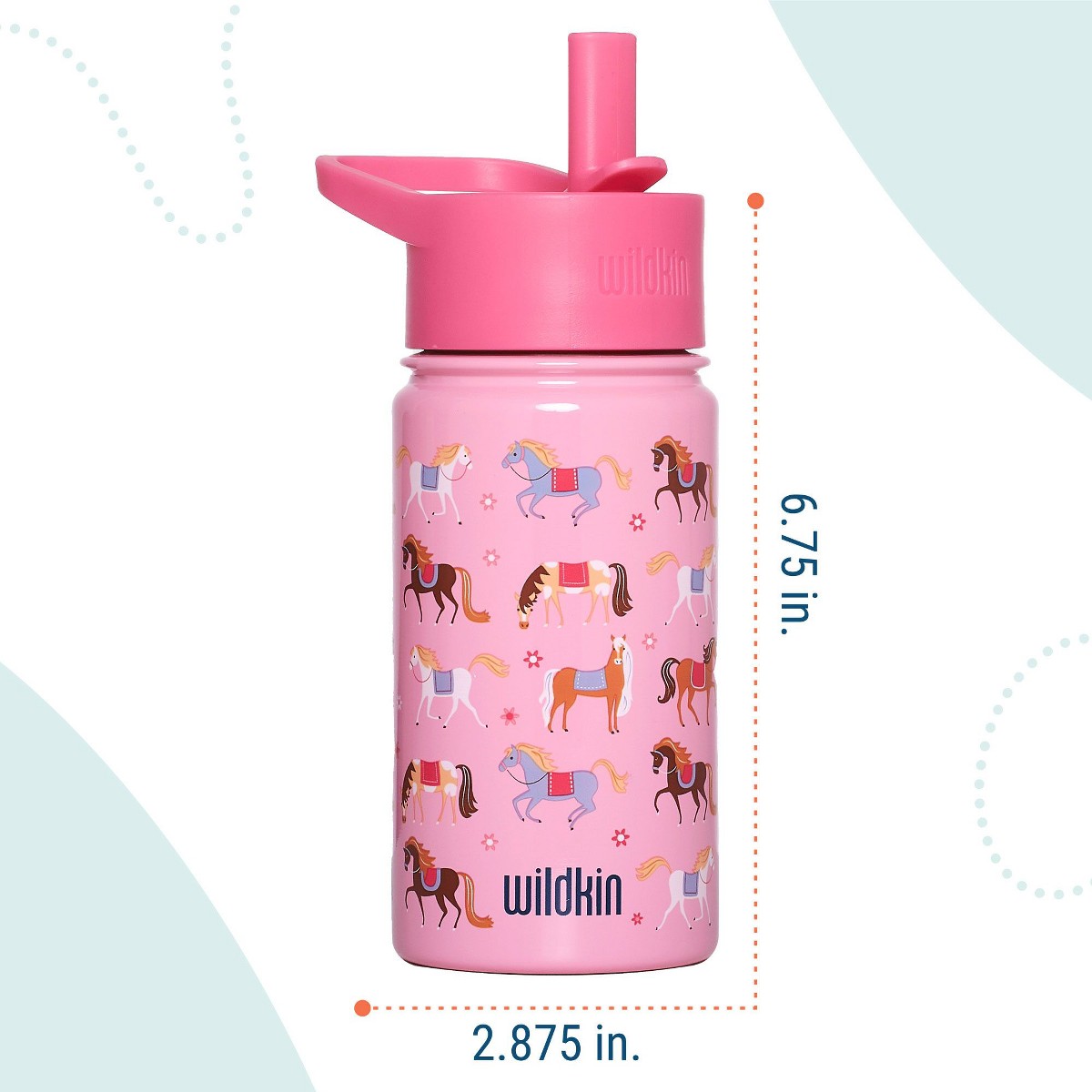 Termo Wildkin 14 oz para niños diseño Horses, características #color_WIK Horses