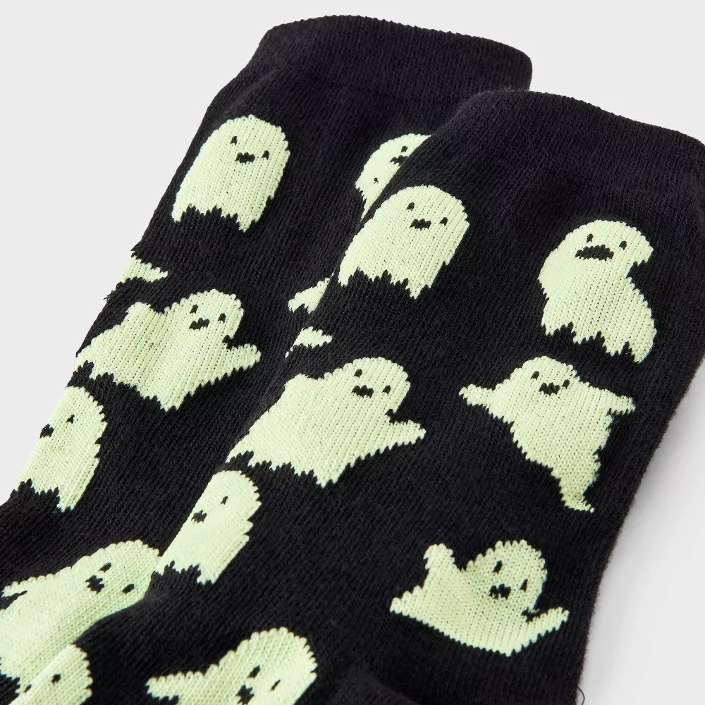 Women's Glow-in-the-Dark Ghosts Halloween Crew Socks