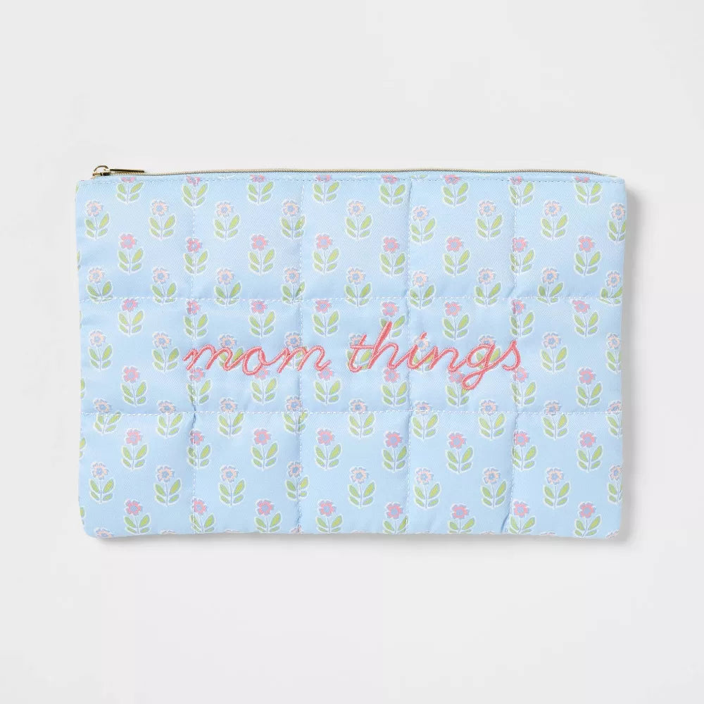 Spritz Mom Things Oversized Pouch Blue cosmetiquera grande azul floral