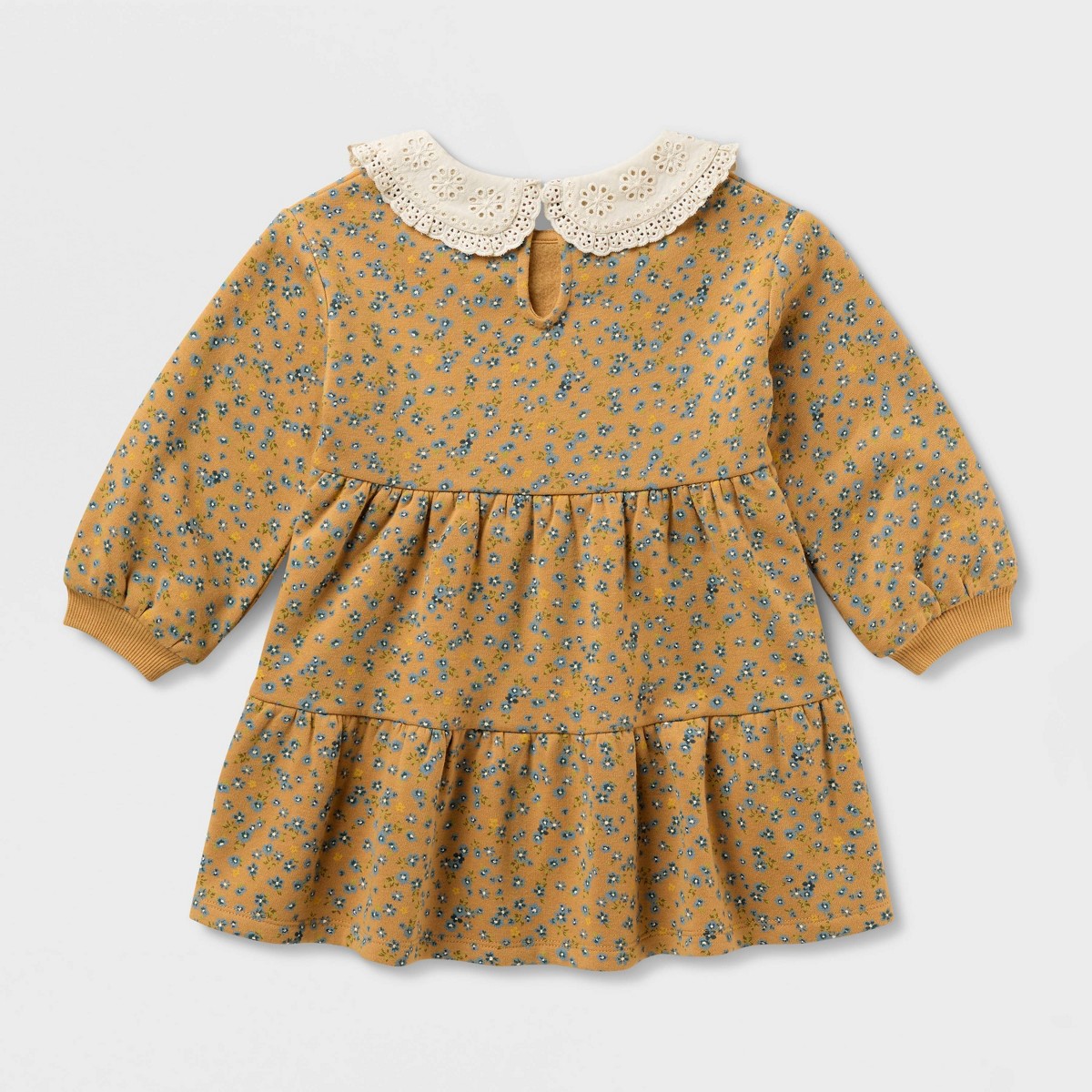 Cat & Jack vestido infantil amarillo de fleece con estampado floral #color_CJ Yellow