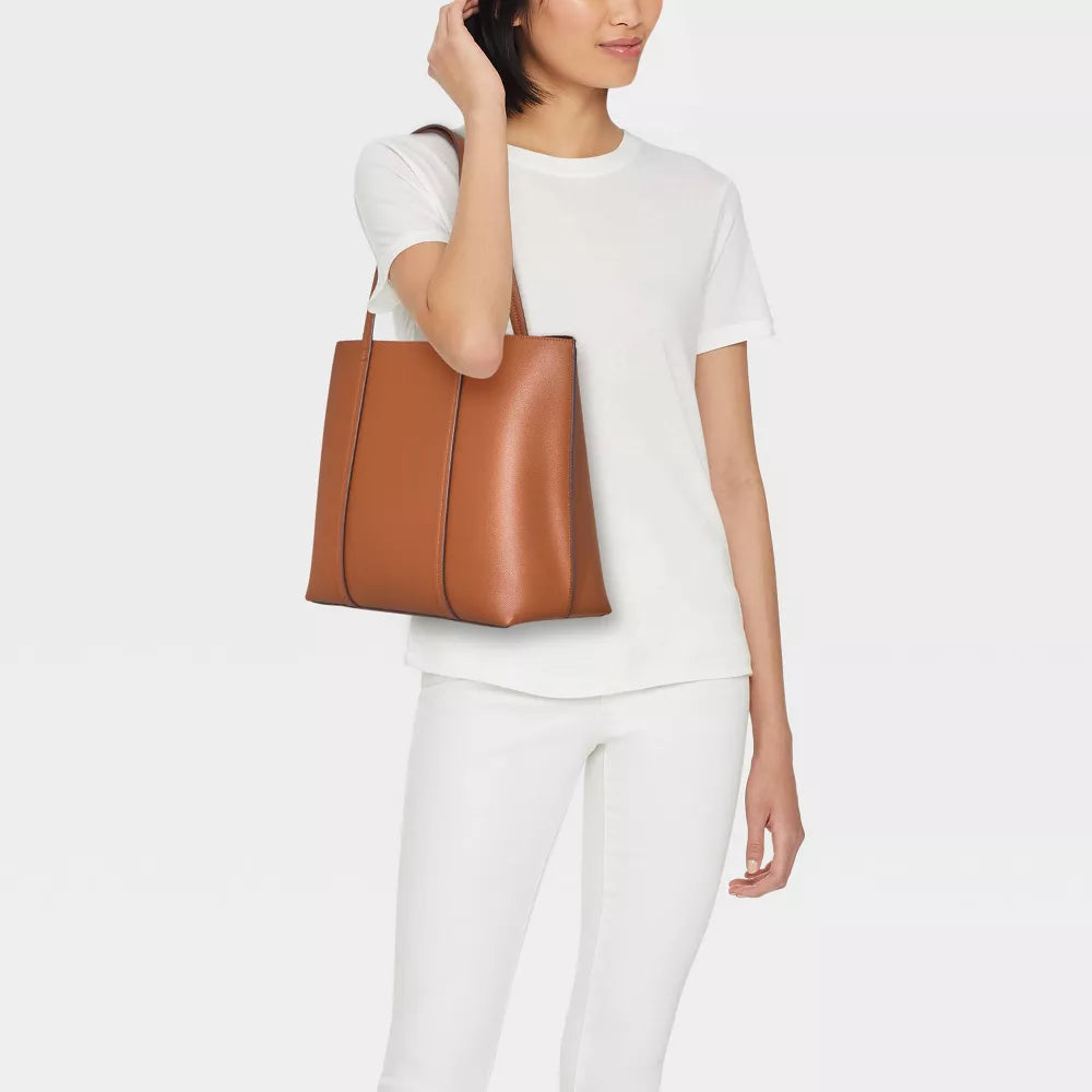 Triple Compartment Work Tote Handbag