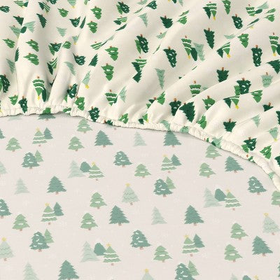 Wondershop Holiday Flannel Sheet Set, fotografía oficial del juego de sábanas, detalle 4 #color_WS Trees