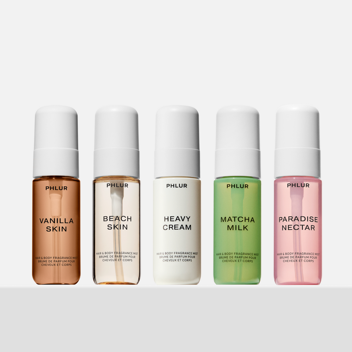 PHLUR The Body Mist Edit con cinco brumas corporales mini alineadas