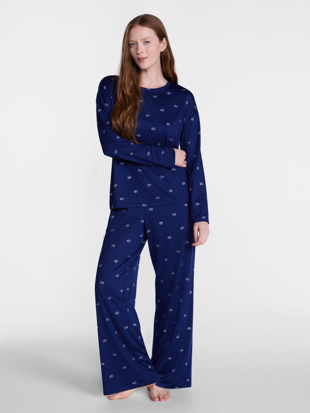 Joyspun Dreamy Soft Collection para mujer, JOS DEEP COBALT, vista principal de conjunto de pijama de dos piezas #color_JOS DEEP COBALT