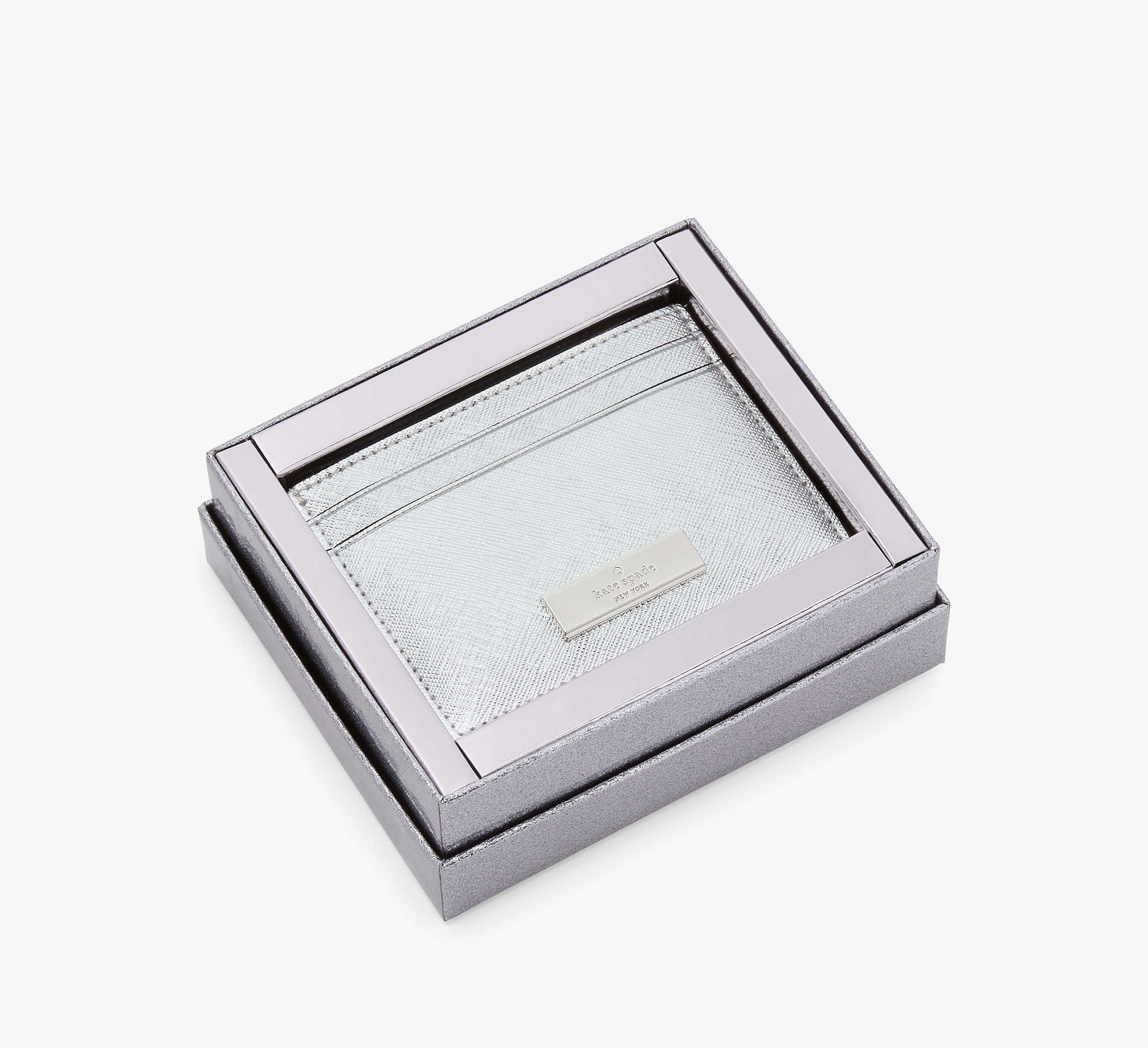 Kenzie Boxed Metallic Small Cardholder - Lunar Light