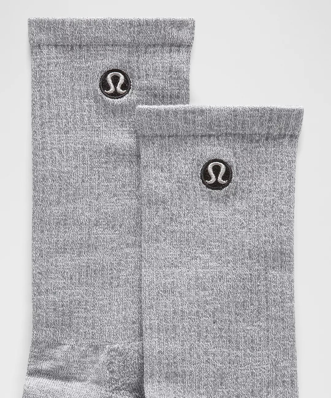 Calcetas largas Lululemon con punta sin costuras y puño elástico #color_LL White/Heathered Core Light Grey/Black