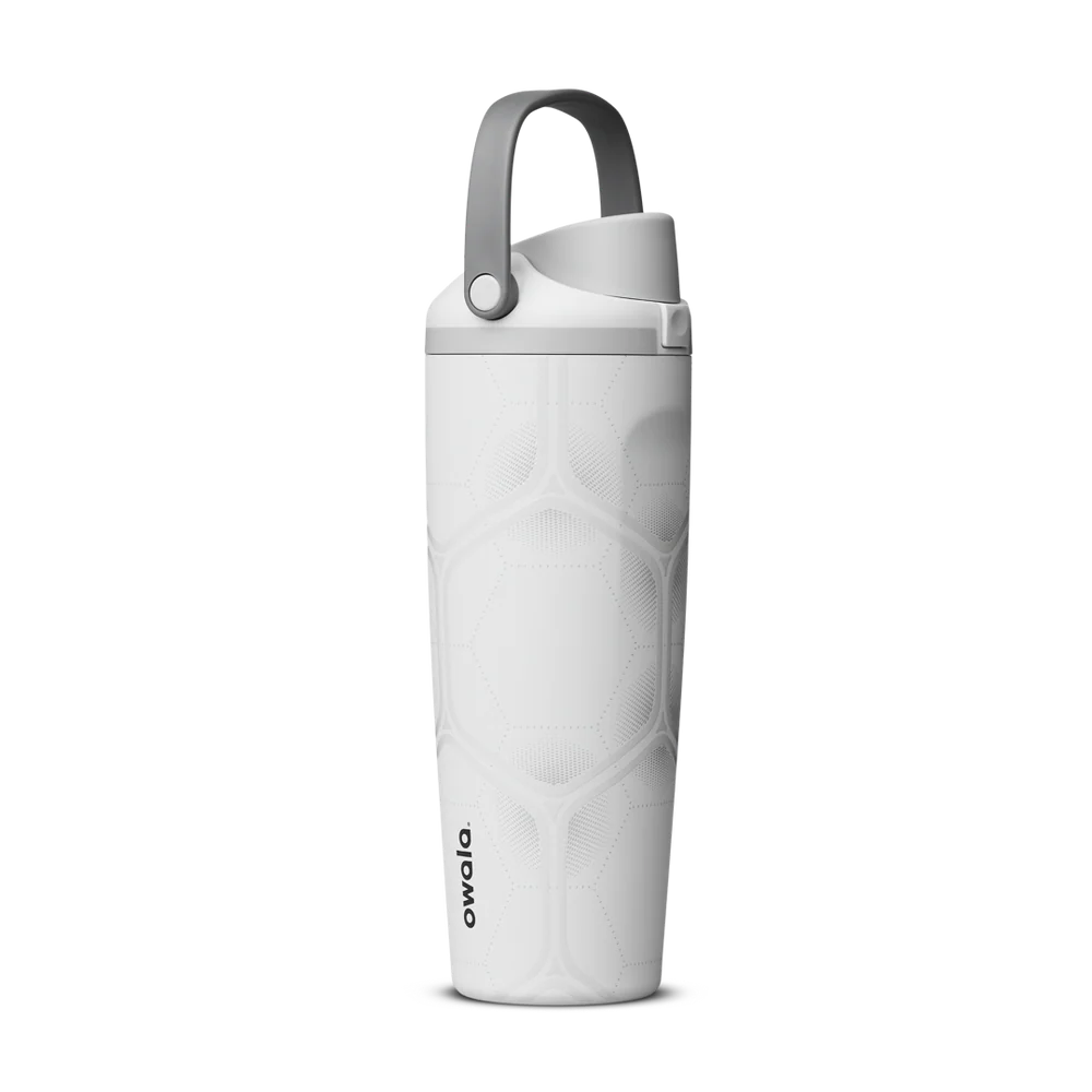 Botella Owala FreeSip Sway edición fútbol con tapa leak-proof