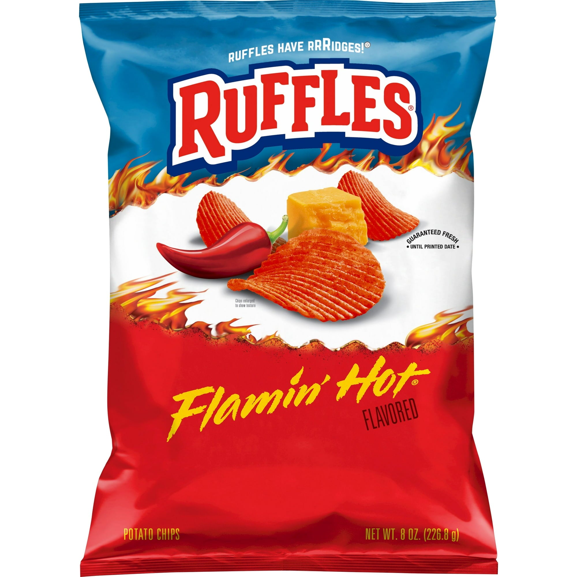 Ruffles Flamin' Hot Potato Chips 8.5oz | Papas crujientes y picantes

