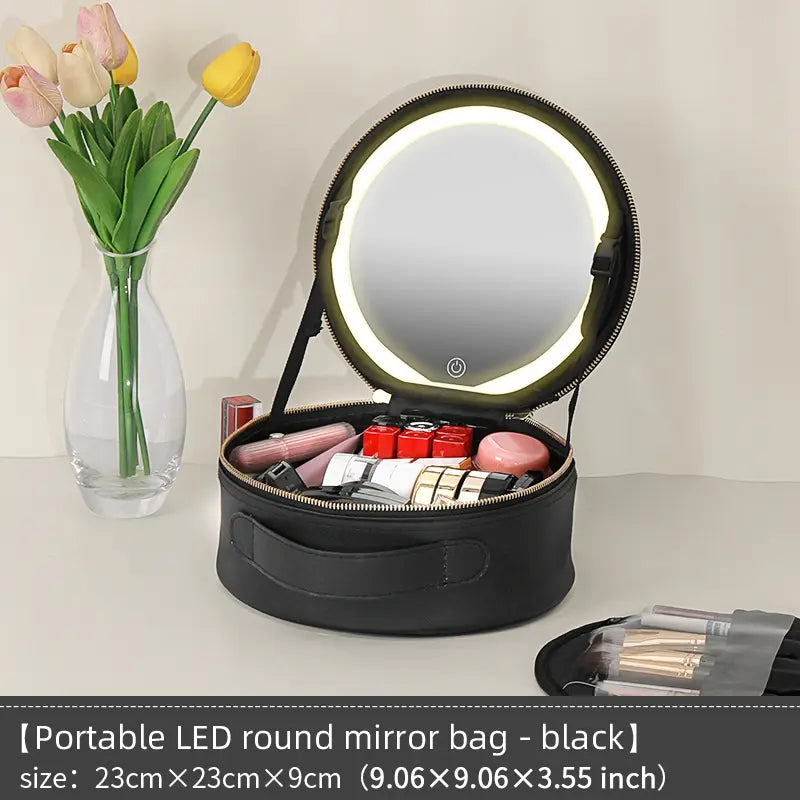 Bolsa de Maquillaje con Espejo Led