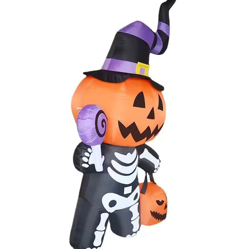 Inflable Halloween Calabaza Esqueleto con Luz LED 1.8 m