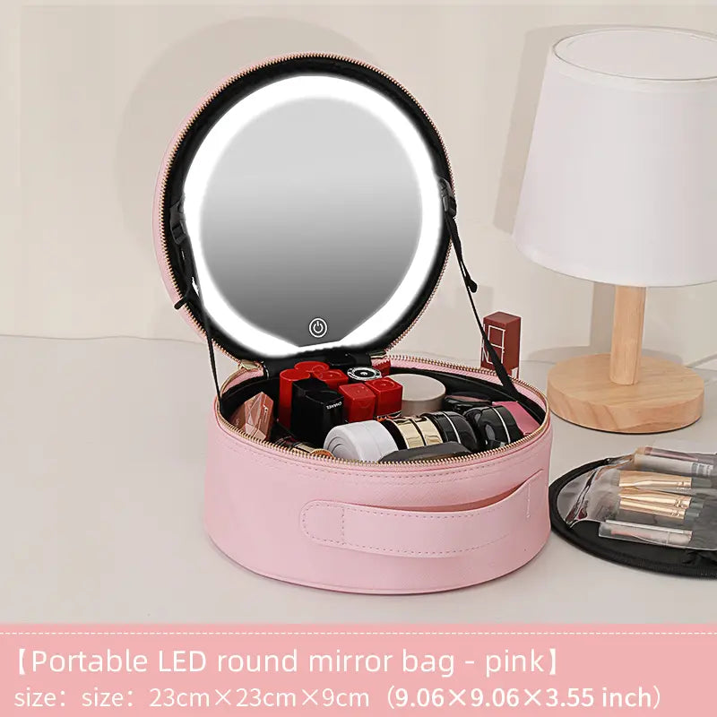 Bolsa de Maquillaje con Espejo Led