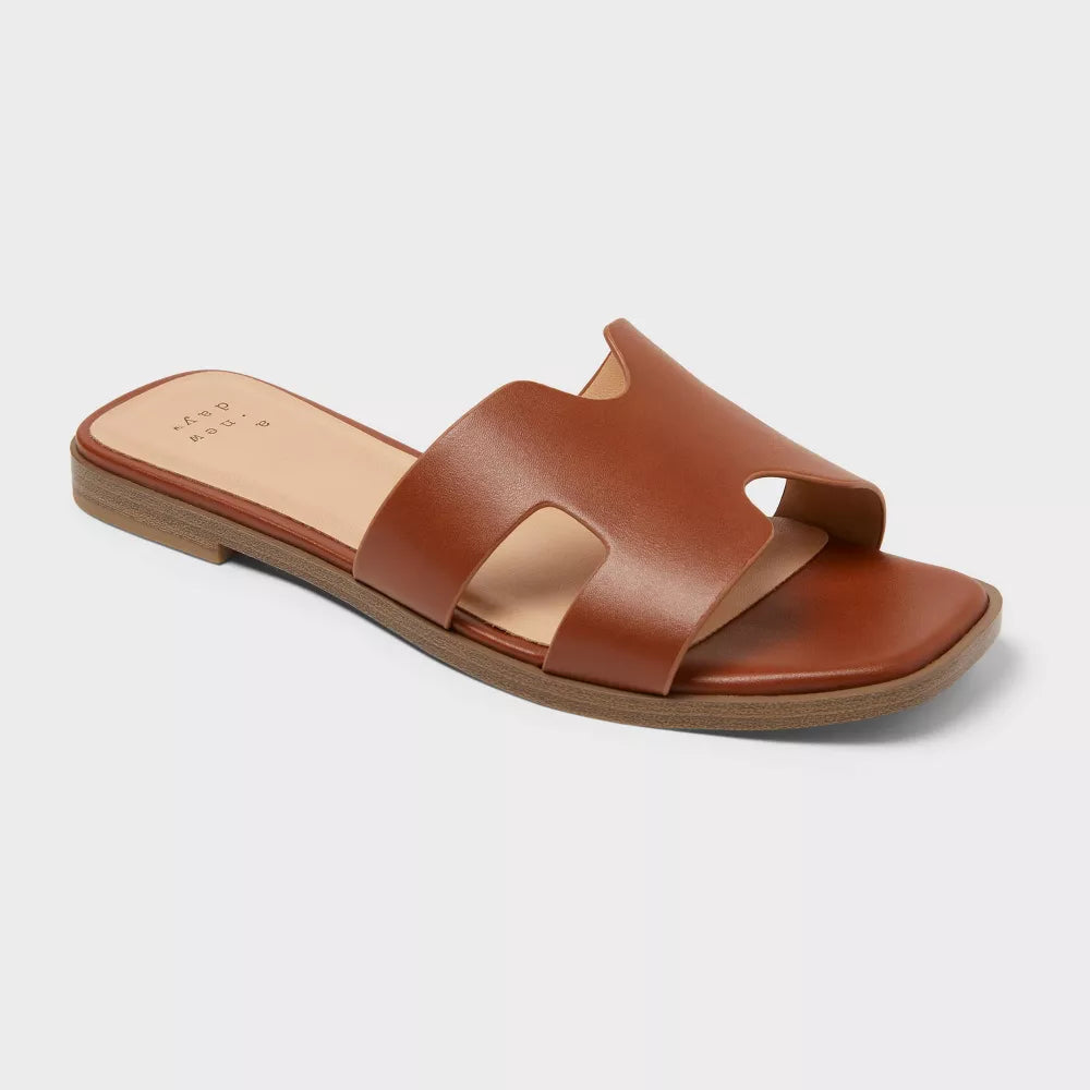 Sandalias planas A New Day Nina color cognac para mujer #color_AND Cognac