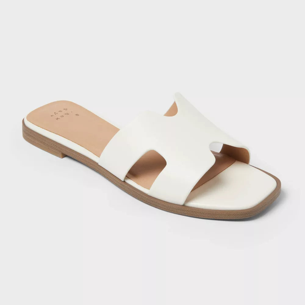 Sandalias A New Day Nina blancas con plantilla Memory Foam #color_AND White
