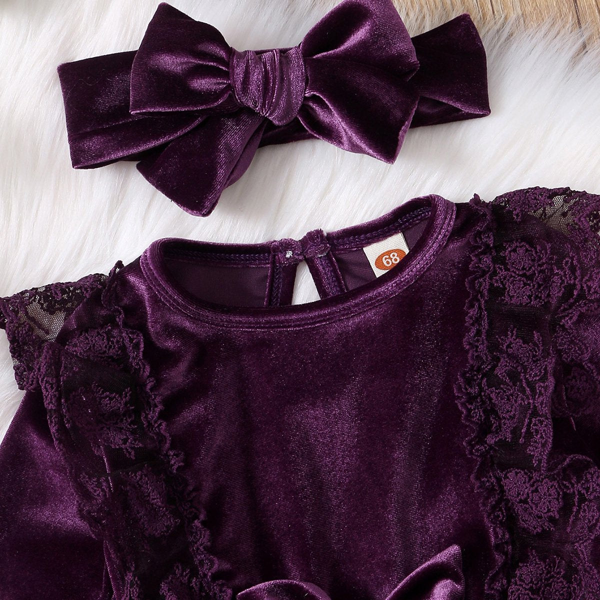 Vintage Princess Toddler Baby Girl Long Sleeve Velvet Ruffle Tutu Lace Dress