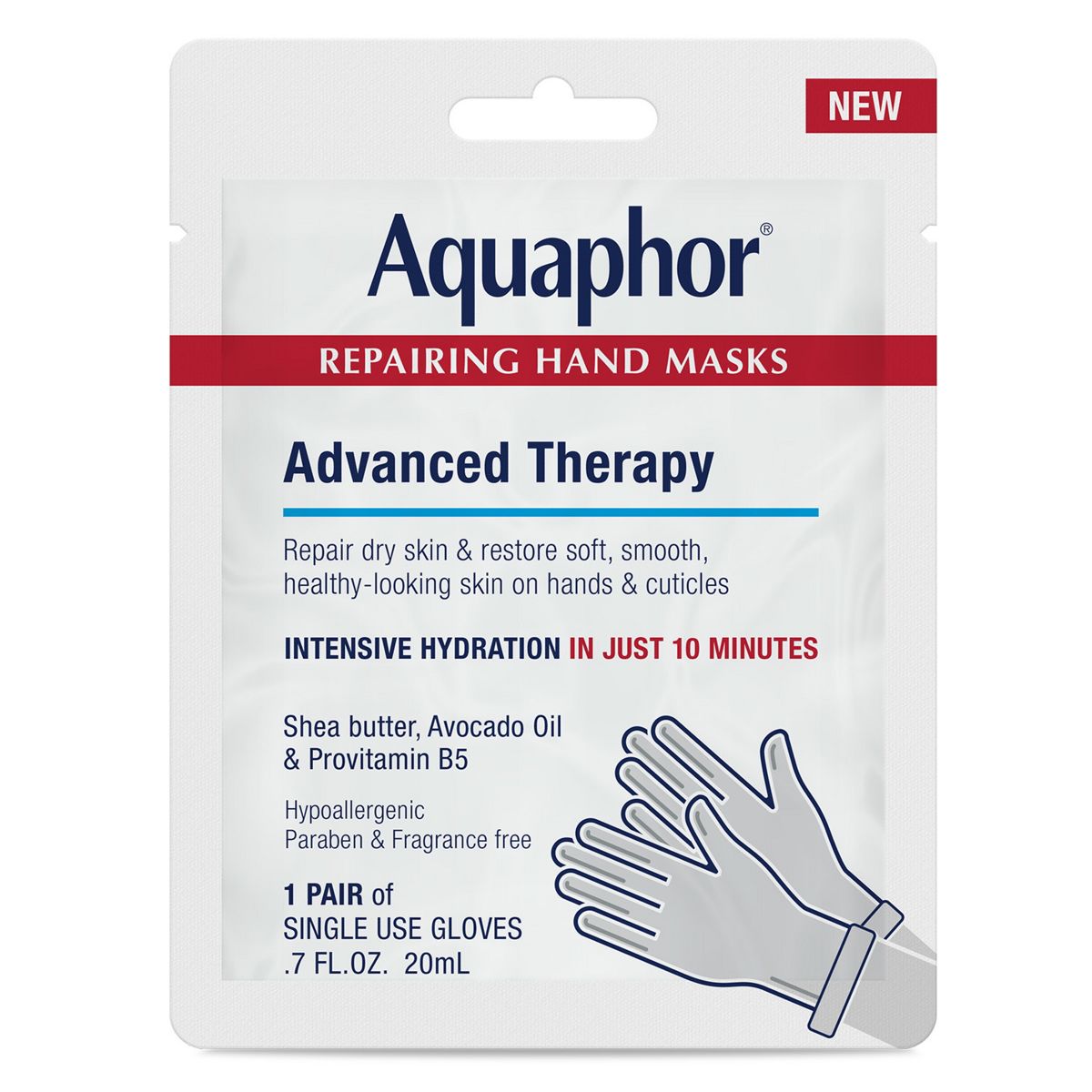 Mascarilla para manos Aquaphor tipo guantes hidratantes en 10 minutos