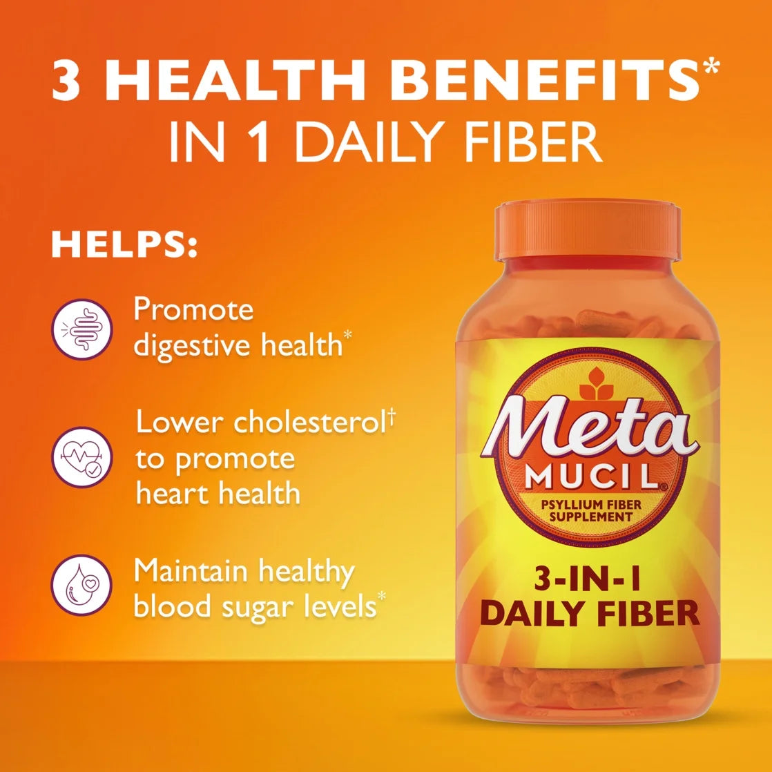 3-in-1 Fiber Capsules for Digestive Health