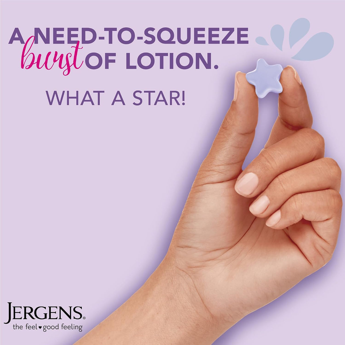 Jergens Lavender Lotion Bursts hidratante corporal de aplicación individual con fragancia floral