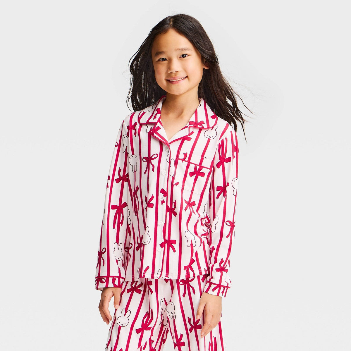 Pijama navideña Miffy para niña, conjunto de dos piezas blanco y rojo, fotografía 3 #color_White Red