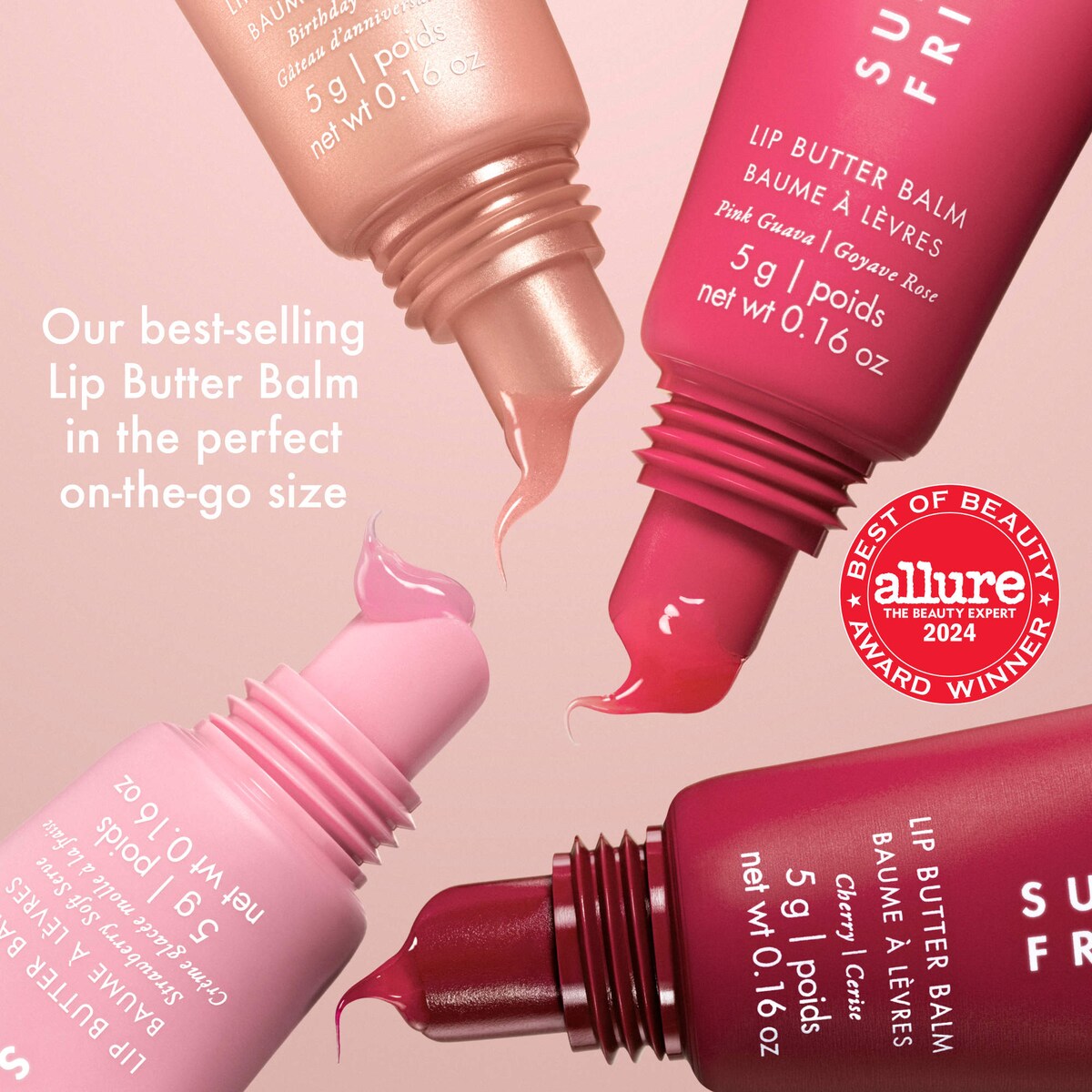 The Lip Butter Balm Minis Pink Set para hidratar labios con tubos pequeños de 5 ml