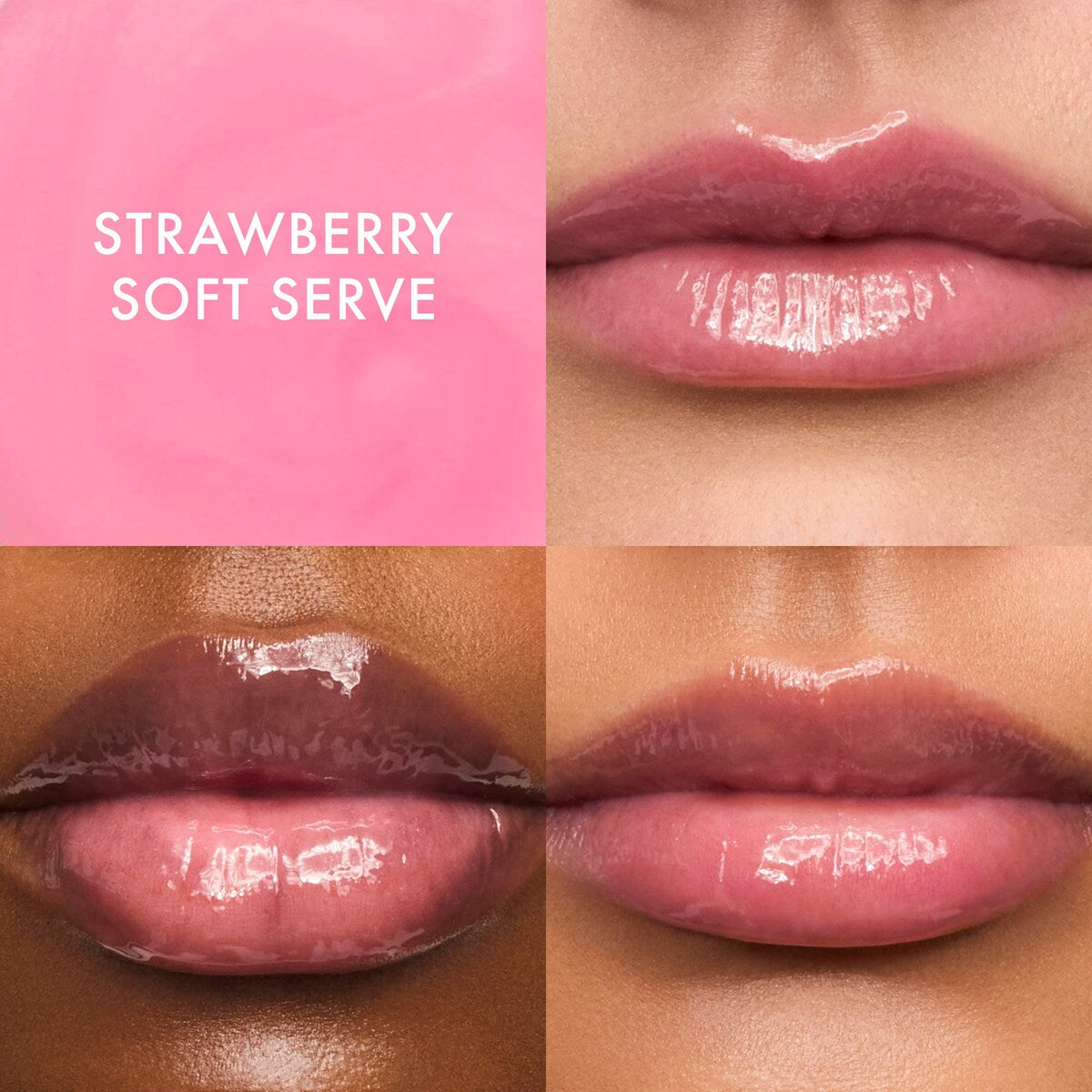 Lip Butter Balm Birthday Cake y Strawberry Soft Serve dentro del set de minis rosa