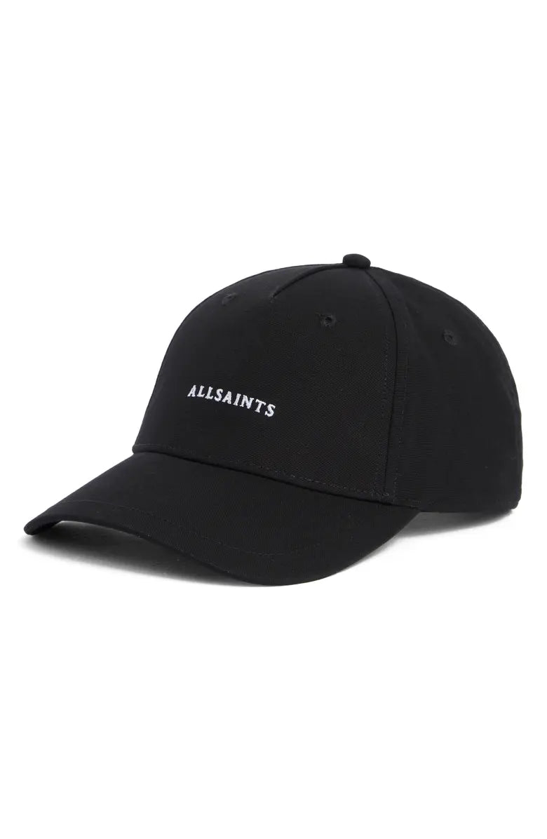 Gorra negra ajustable AllSaints con logo bordado