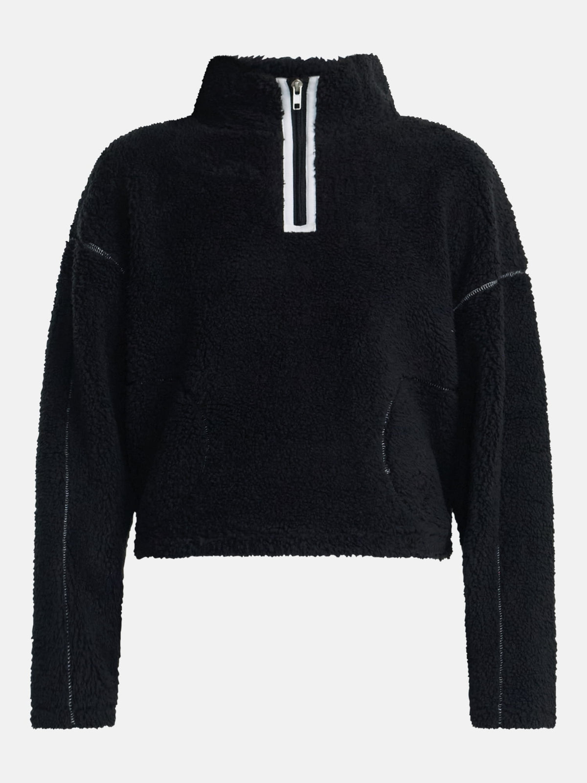 No Boundaries Faux Shearling Plush Pullover para mujer, NOB Black Soot, fotografía complementaria de la sudadera #color_NOB Black Soot
