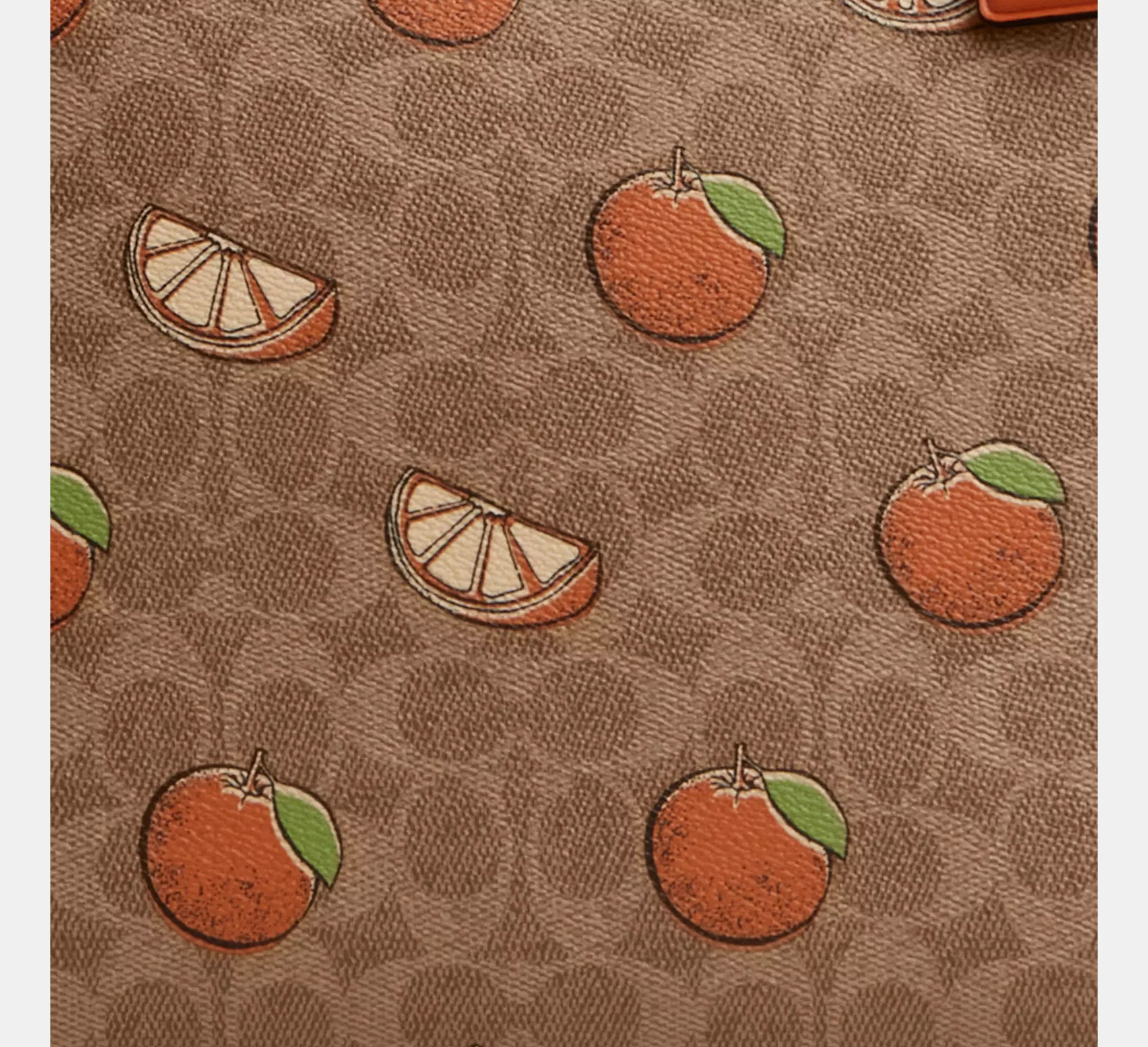 City Tote Bag In Signature Canvas With Orange Print
