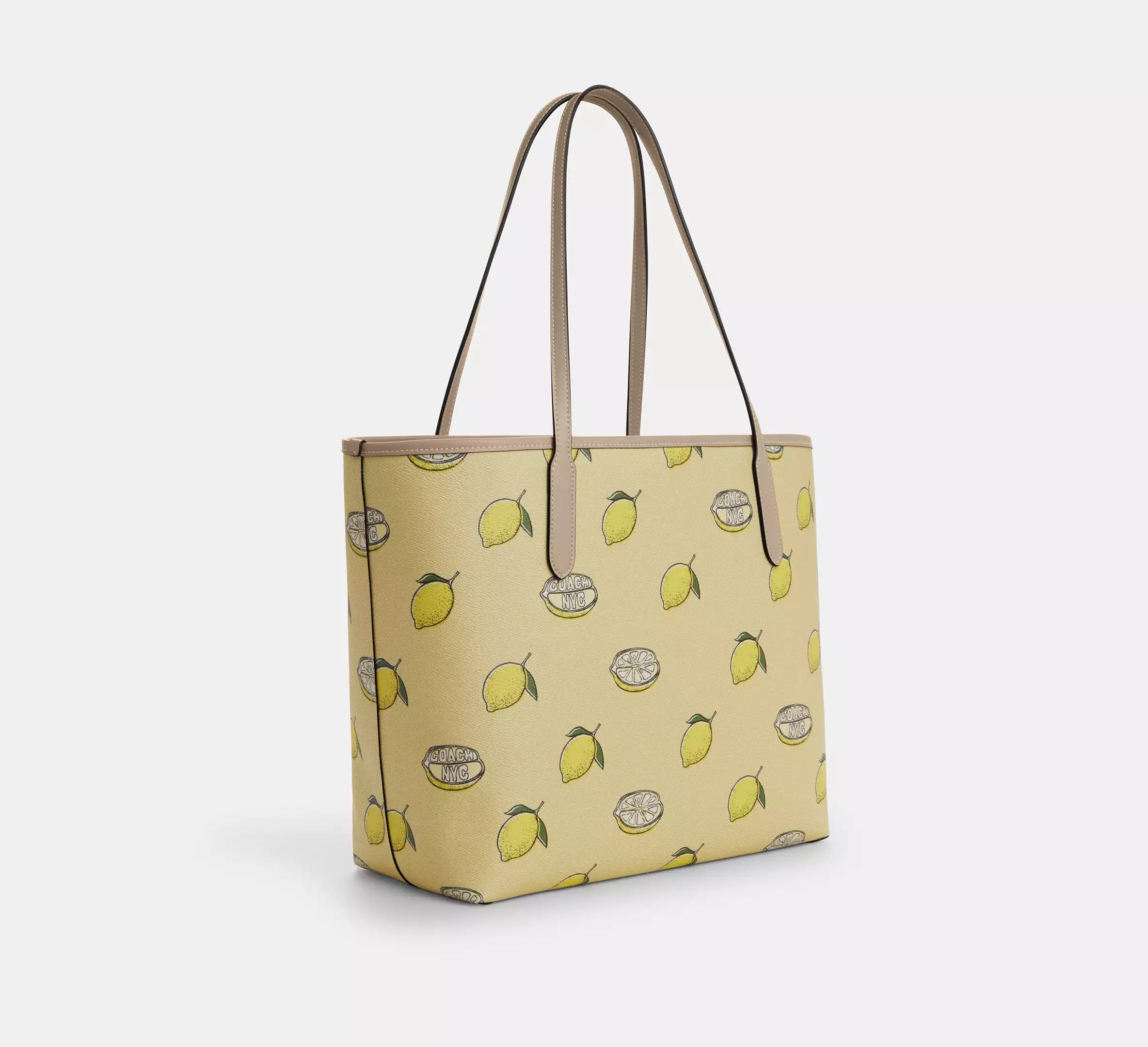City Tote Bag With Lemon Print
