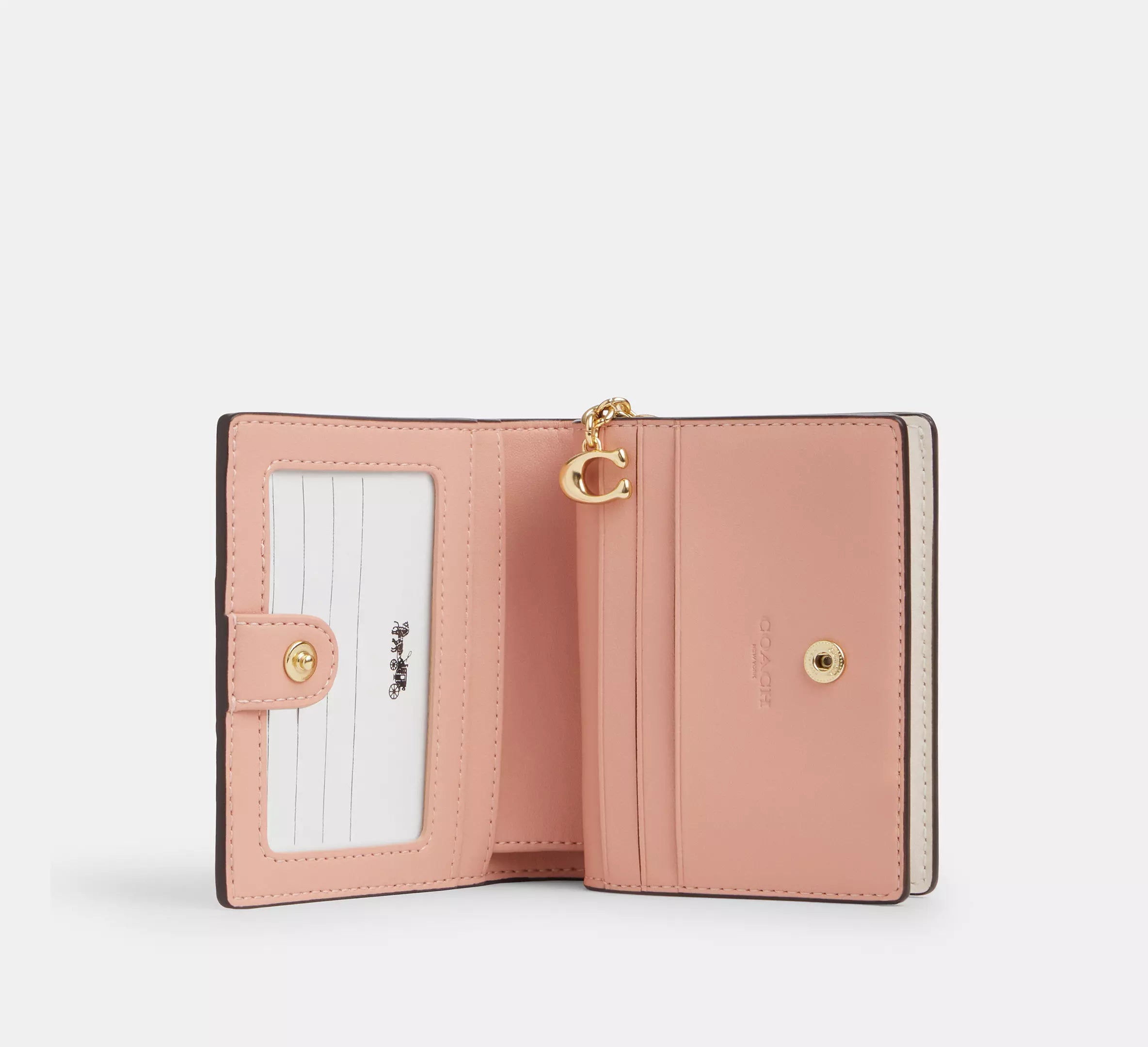 Snap Wallet In Signature Canvas With Floral Print