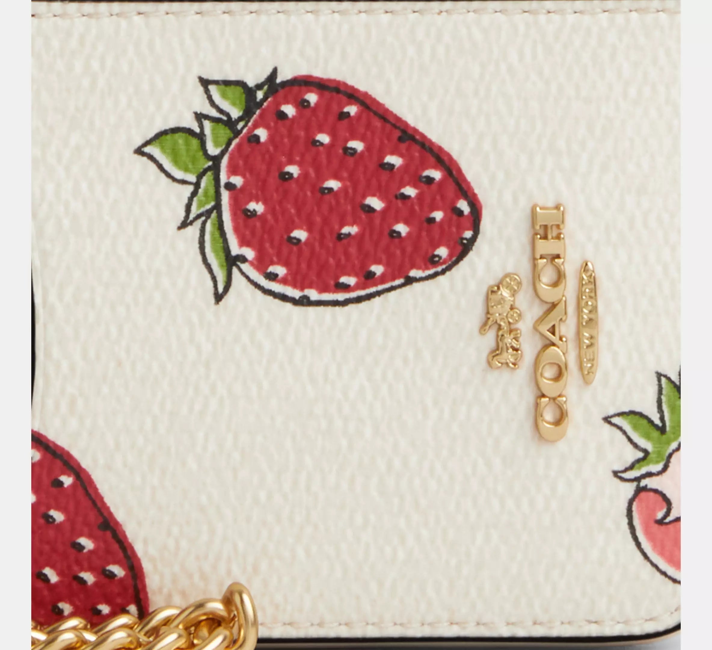 Zip Card Case With Strawberry Print