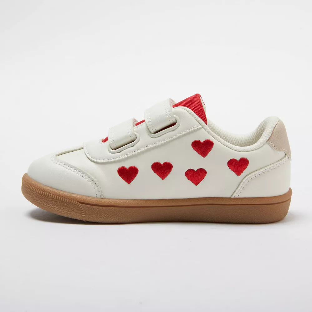 Tenis infantiles Cat & Jack Dakota White Heart blanco rojo - vista lateral