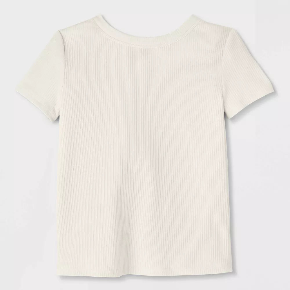 Playera Cat & Jack color crema para niña con tela texturizada #color_CJ Cream