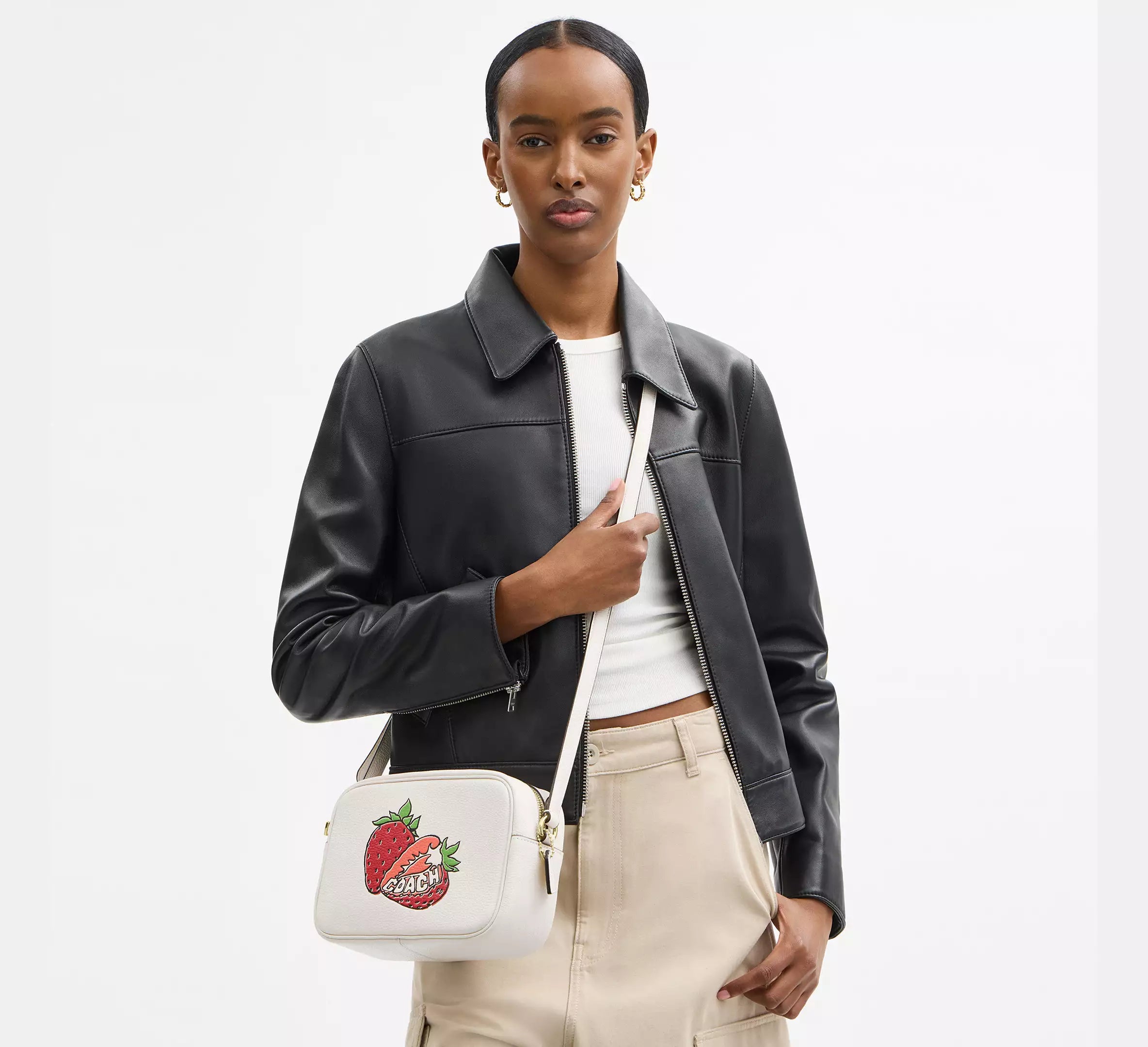 Jamie Camera Bag With Strawberry Graphic