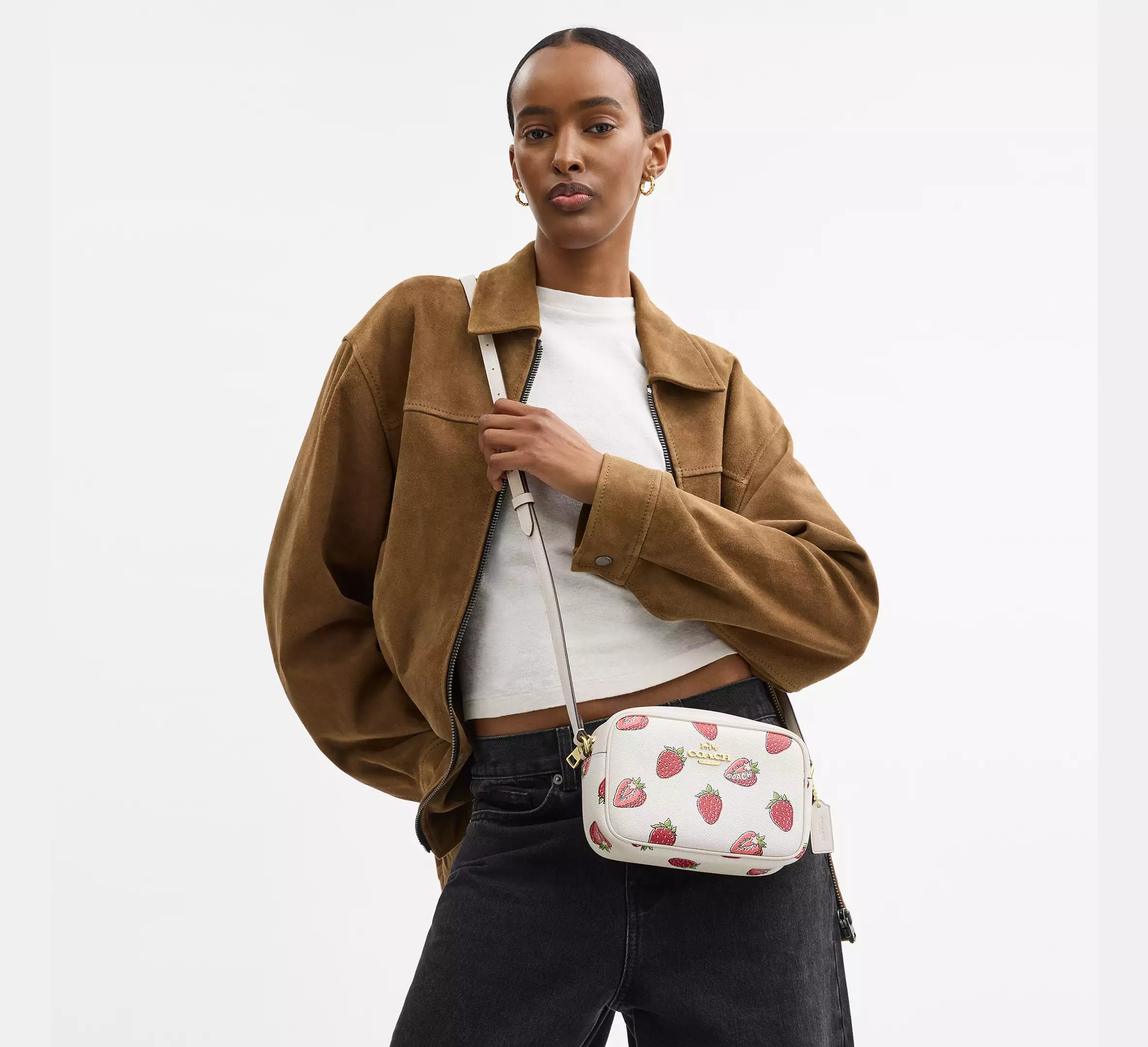 Mini Jamie Camera Bag With Strawberry Print