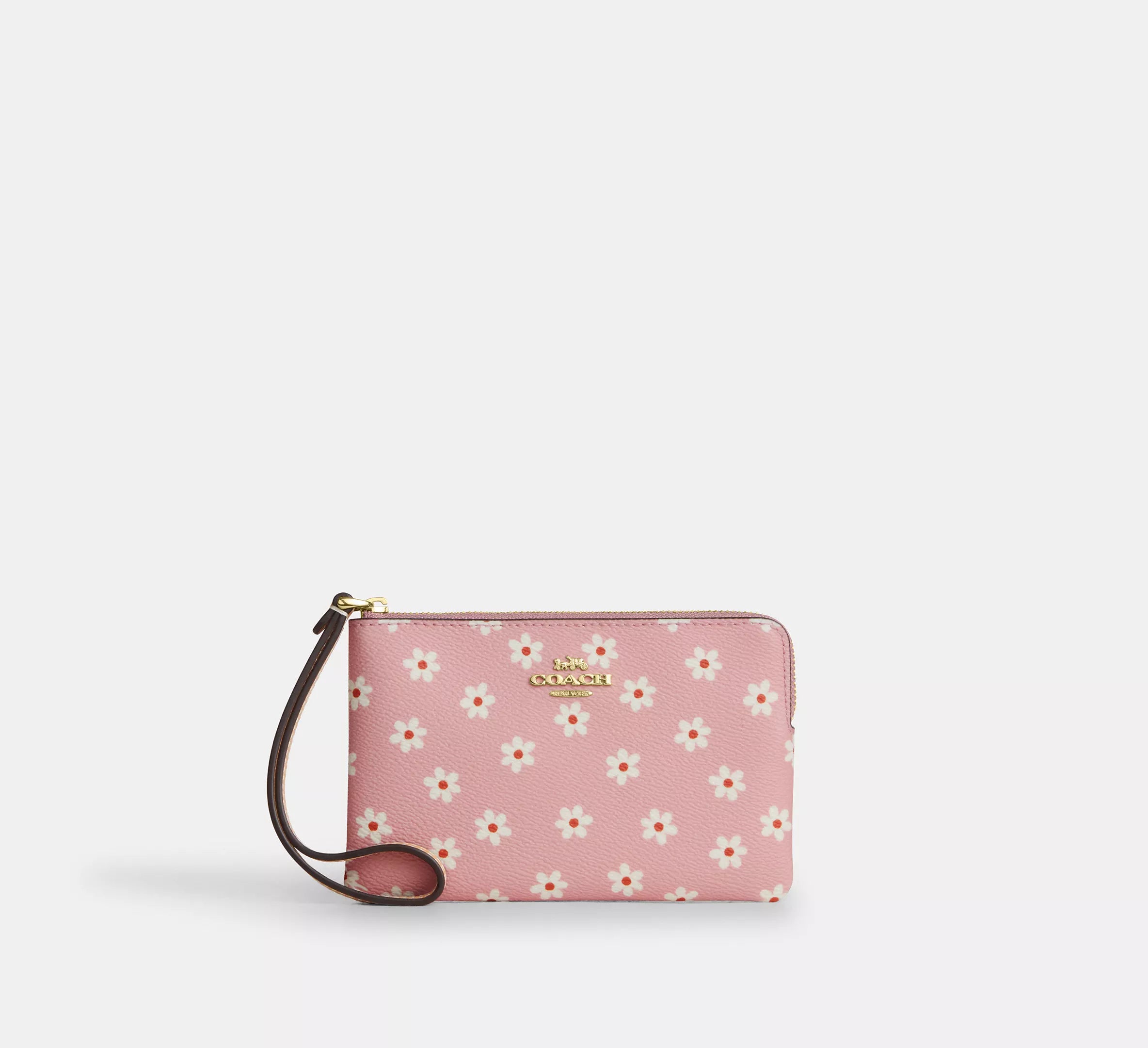 Corner Zip Wristlet With Floral Print