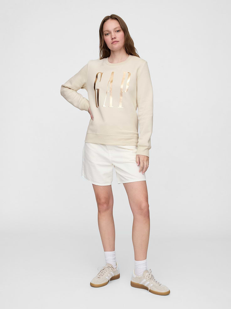 Sudadera GAP de mujer Relaxed Logo Tan Chino, vista 3 #color_GAP Tan Chino