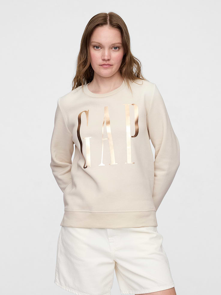 Sudadera GAP de mujer Relaxed Logo Tan Chino, vista 1 #color_GAP Tan Chino